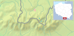 Mapa konturowa Tatr, w centrum znajduje się punkt z opisem „Królowa Polana”