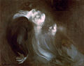 Eugène Carrière, 1899, Le Réveil, Le Baiser à la mère (Her Mother's Kiss), oil on canvas, 94 x 120 cm, Pushkin Museum, Moscow