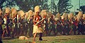 Tongan college students performing the kailao dance (1988)