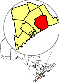 Location of London in relation to Middlesex County and the Province of Ontario