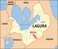 Mapa ning Laguna ampong Rizal ilage