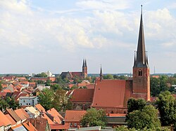 September 2011 view over Stendal with the St. Nicholas Church