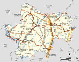 Situo de la abatejo de Cluny kadre de Saône-et-Loire