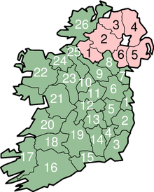 Mapa d'Irlanda