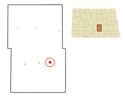 Location of Tappen, North Dakota