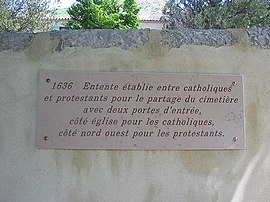 A cemetery plaque in Brette