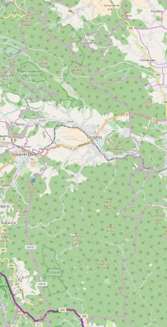 Mapa konturowa Szczytnej, u góry znajduje się punkt z opisem „Batorów”