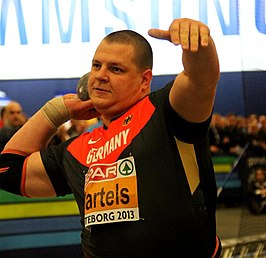 Ralf Bartels tijdens de EK indoor in 2013.