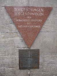 Memorial to Gay Victims of the Holocaust in Berlin (its inscription: Totgeschlagen - Totgeschwiegen (Struck Dead - Hushed Up))