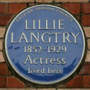 blue plaque commemorating Langtry