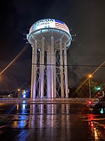 Oblate spheroid water tower in Cocoa, Florida