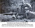 MG 08/15, korrekte Stellung der Mittelstütze