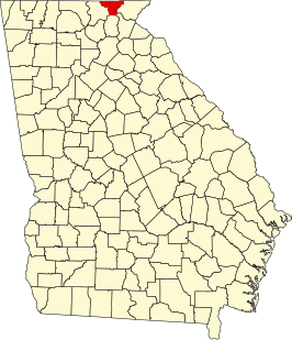 Locatie van Towns County in Georgia