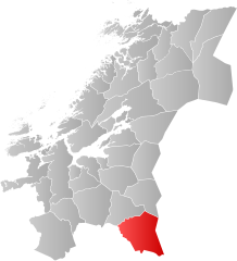 Lage der Kommune in der Provinz Trøndelag