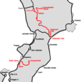 La rete di Ferrovie della Calabria (4 linee, 231 km di cui 89 in esercizio)