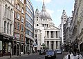 St Paul's Cathedral from Ludgate Hill during cleaning in 2004