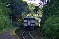 Train departing Akase Station