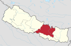 Lage der Provinz Bagmati innerhalb Nepals