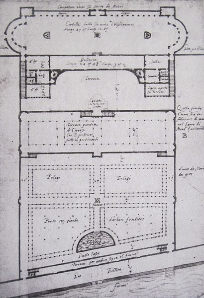 Plan du château, qui ne sera pas achevé.