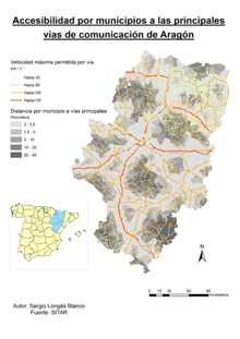 Accessibilité aux principales voies de communication en Aragon