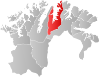 Kart som viser Lebesby kommune.