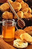 American-style biscuits, served with honey