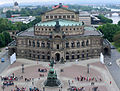 Semperoper z gledališčem Theaterplatz, pogled s stolpa Residenzschloss