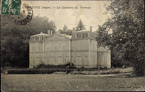 Carte postale du château du Vernay vers 1900.