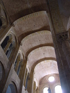 The vault at the Abbey Church of Sainte-Foy, Conques, France