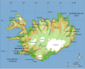 Map of Iceland showing major towns and geographical features