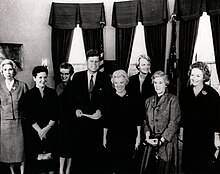 President John F. Kennedy meets with recipients of the 1962 Federal Woman's Award, 1962.