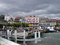 Nyon seen from Lake Geneva in October