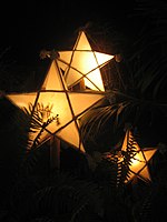 Traditional bamboo and paper lanterns, sometimes made with bamboo and capiz shells as well