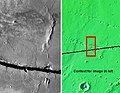 Cerberus Fossae, fotografía da THEMIS.