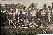 The first men's football team, in the 1907-08 season