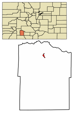 Location of the City of Creede in the Mineral County, Colorado.