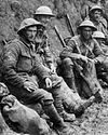 World War I soldiers in trench