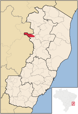 Localização de Mantenópolis no Espírito Santo