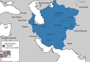 Xarəzmşahların 1190-dan 1220-ə qədər olan sərhədləri