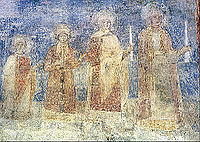 Princely group portrait. South wall of the nave, c. 1000