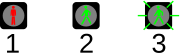 Semáforo peatonal combinado de 3 etapas. En la tercera etapa la luz verde intermitente para indicar el próximo cambio a rojo.