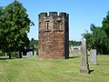 Watchtower within cemetery