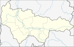 Mapa konturowa Chanty-Mansyjskiego Okręgu Autonomicznego – Jugry, blisko centrum po lewej na dole znajduje się punkt z opisem „HMA”