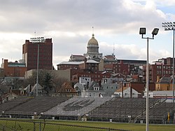 Downtown Greensburg with Offutt Field in view