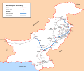 Jaffar Express route map