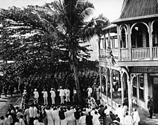 L'Union Flag a un edifici d'Apia, 30 d'agost de 1914