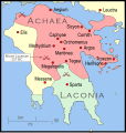 Cleomenean War (229/228-222 BC): Achaean League (280-146 BC) and Sparta (900-192 BC) in 227 BC.