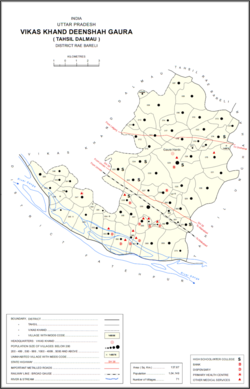 Map showing Gaura Khaspari (#010) in Deenshah Gaura CD block