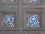 Mosaics featuring the coats of arms with Vytis on the Church of the Savior on Blood in Saint Petersburg, completed in 1907