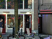 Scene from Amsterdam's red light district